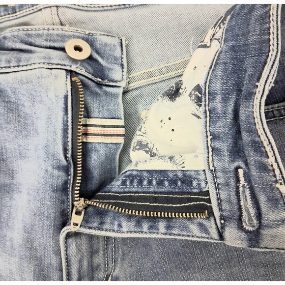 Pilcro Anthropologie Jeans Size 32 Blue High Rise Bootcut Embroidered Cropped - Picture 9 of 14